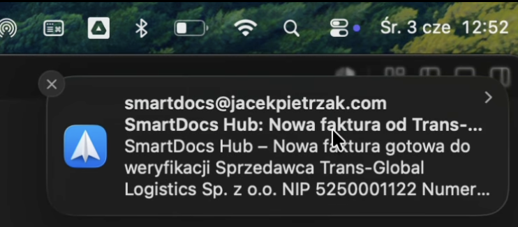 Natychmiastowe powiadomienie systemowe na pulpicie i telefonie